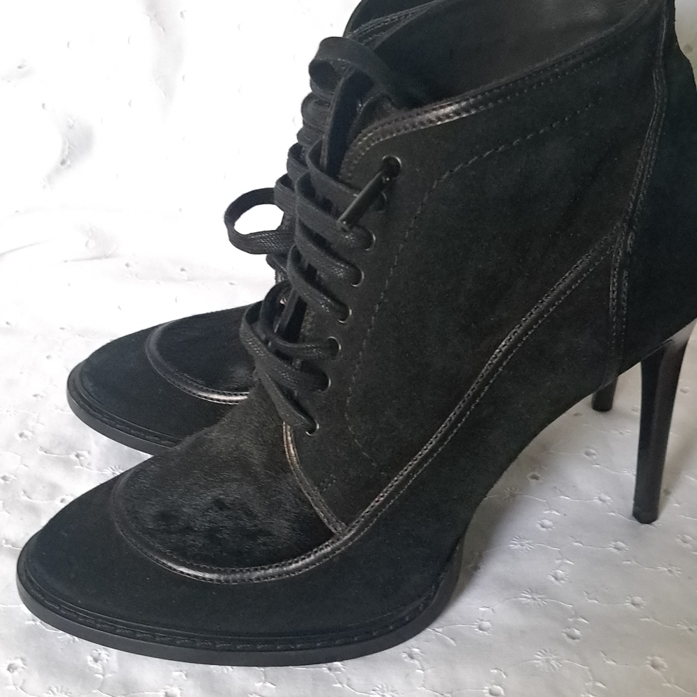 BURBERRY PRORSUM ENGLISH HERITAGE PANFIELD BLACK SUEDE ANKLE BOOT US7.5/ EU38